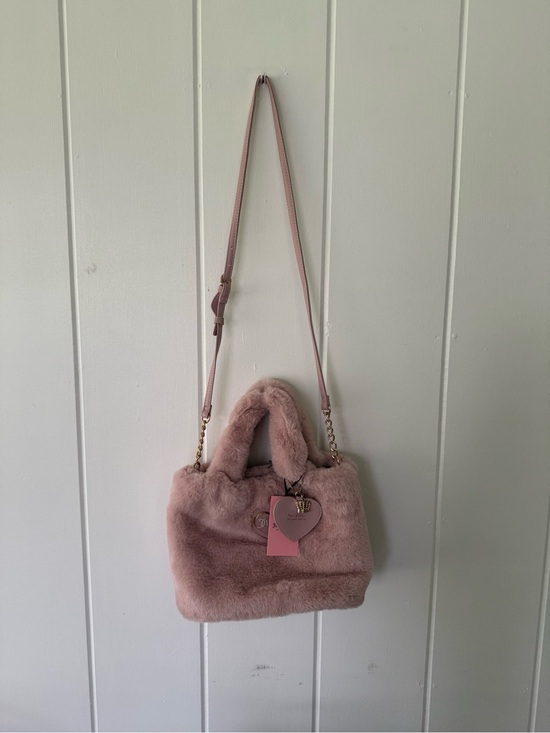 Juicy Couture Handbags - Juicy Couture Pink Faux Fur Crossbody With Charms